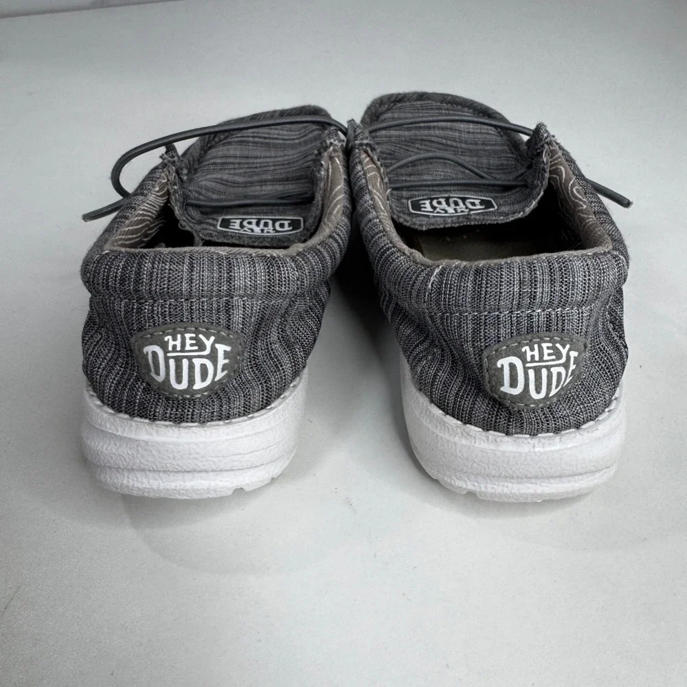 Hey Dude Wally Little Boys 12 Gray Marl Knit Slip On Loafers Shoes Comfy